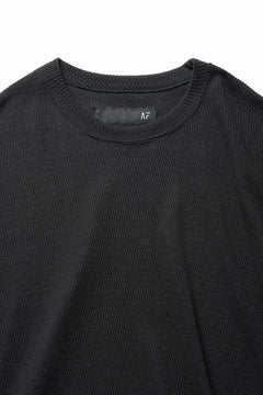 画像をギャラリービューアに読み込む, A.F ARTEFACT OVER SIZE FIT S/S TOP / HONEY COMB WAFFLE KNIT JERSEY (BLACK)