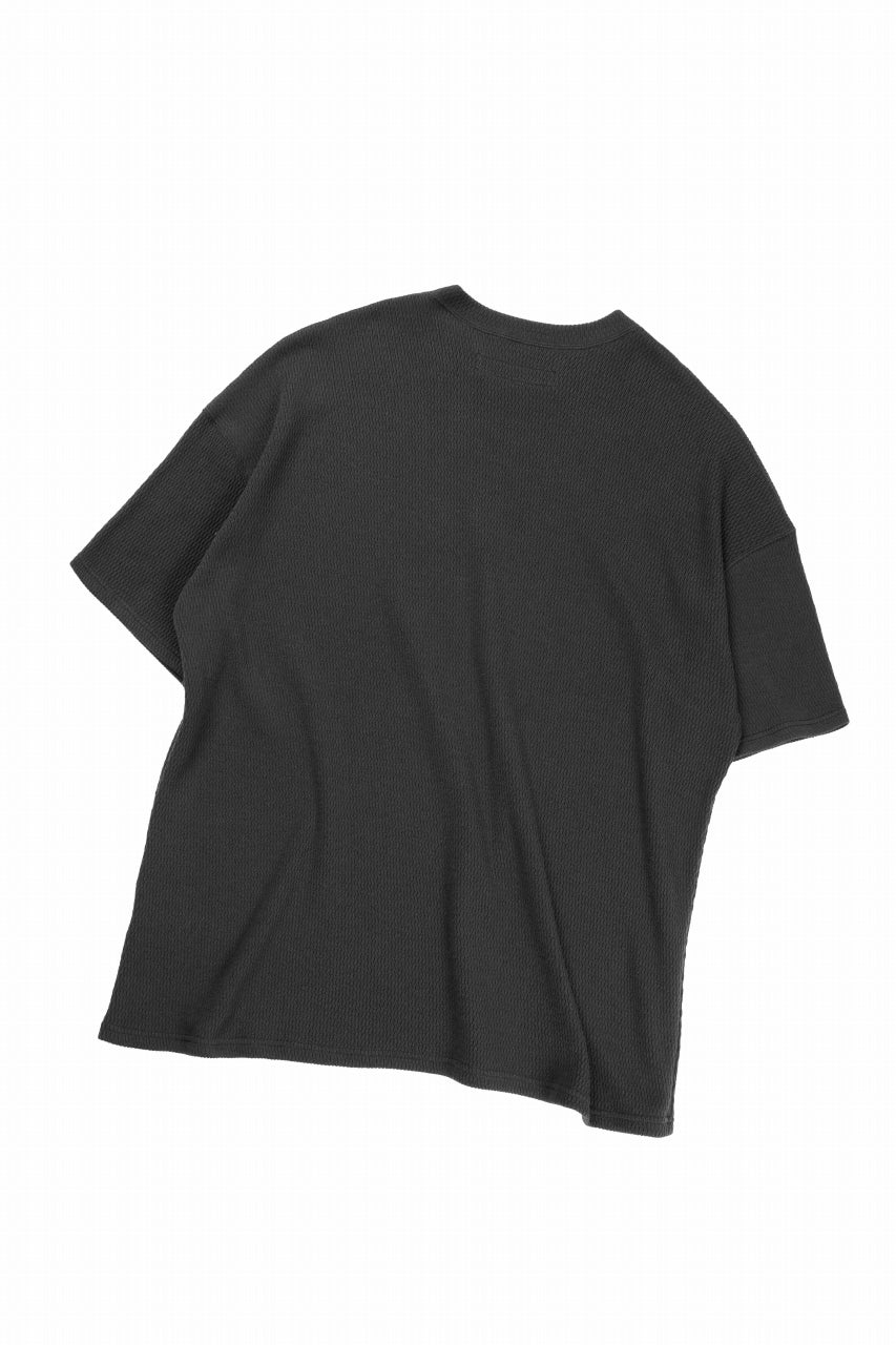 画像をギャラリービューアに読み込む, A.F ARTEFACT OVER SIZE FIT S/S TOP / HONEY COMB WAFFLE KNIT JERSEY (BLACK)