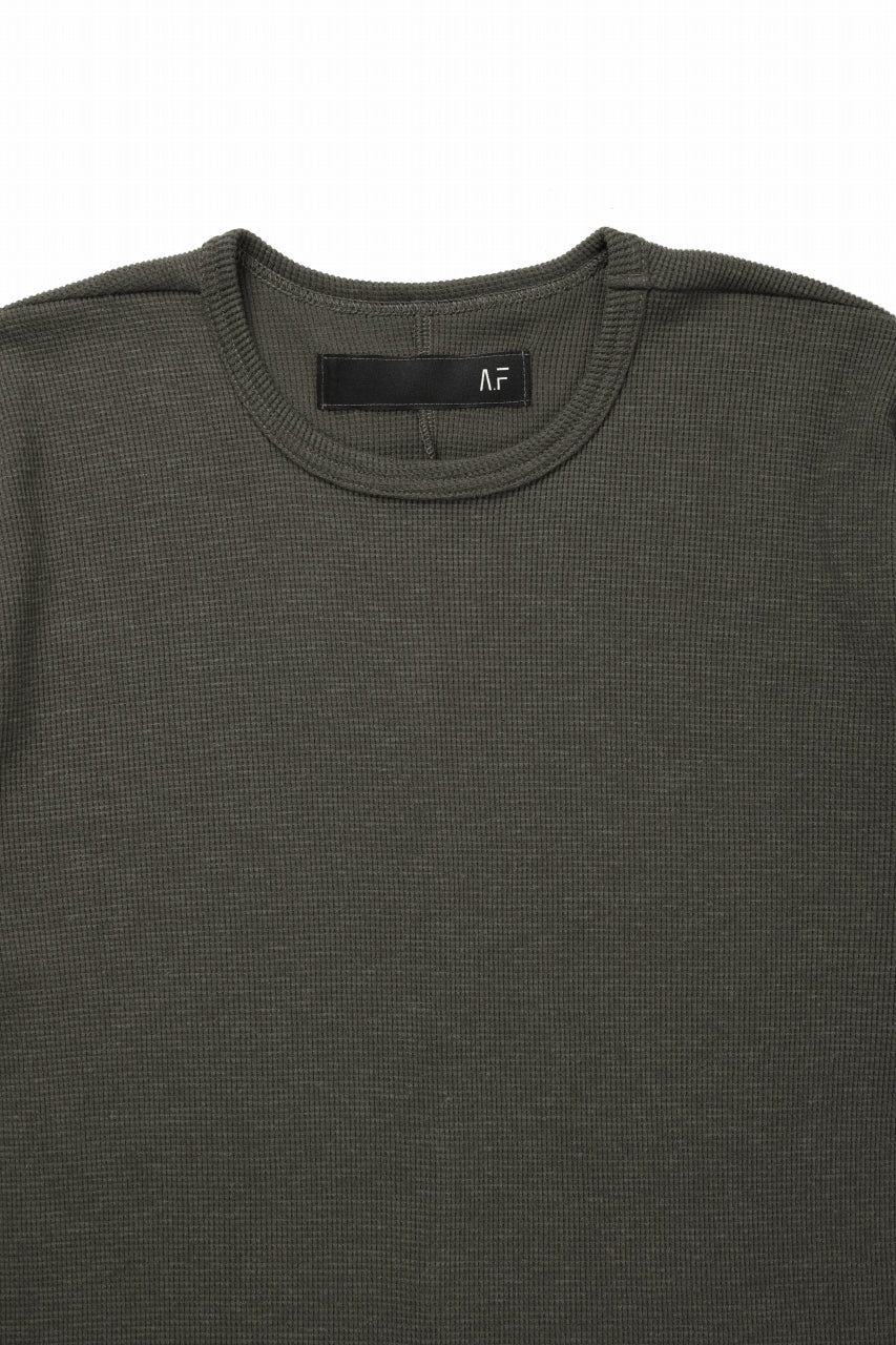 画像をギャラリービューアに読み込む, A.F ARTEFACT REGULAR FIT S/S TOP / WAFFLE KNIT JERSEY (OLIVE)