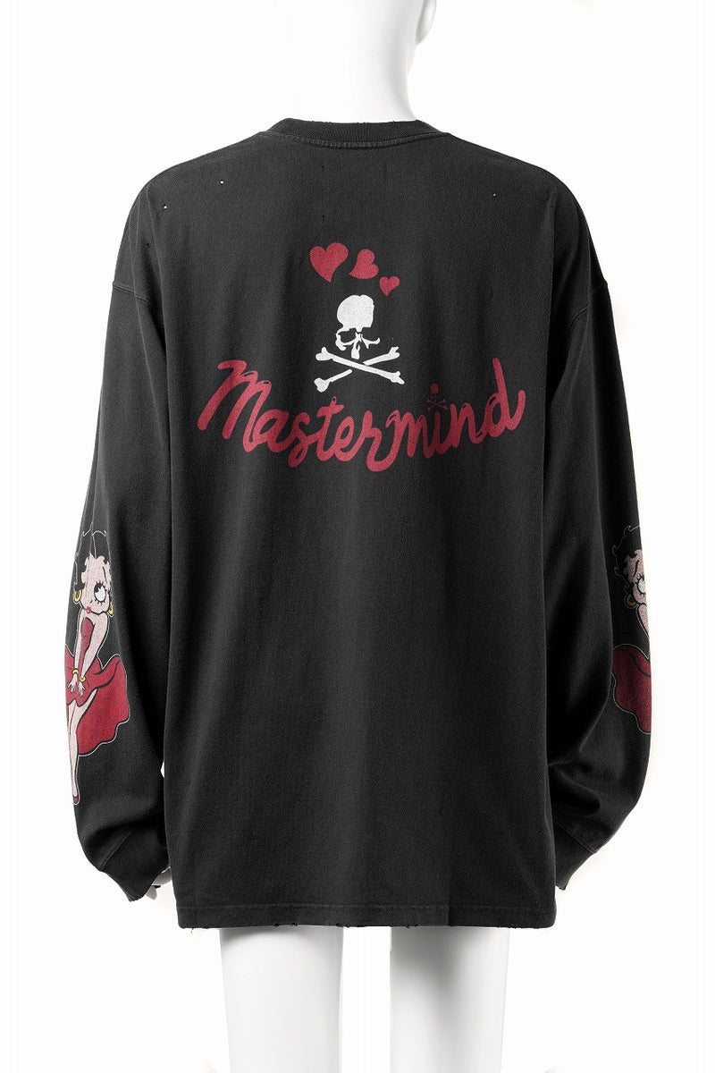 MASTERMIND WORLD x BETTY BOOP™︎ DAMAGED L/S TEE / BOXY FIT (MULTI