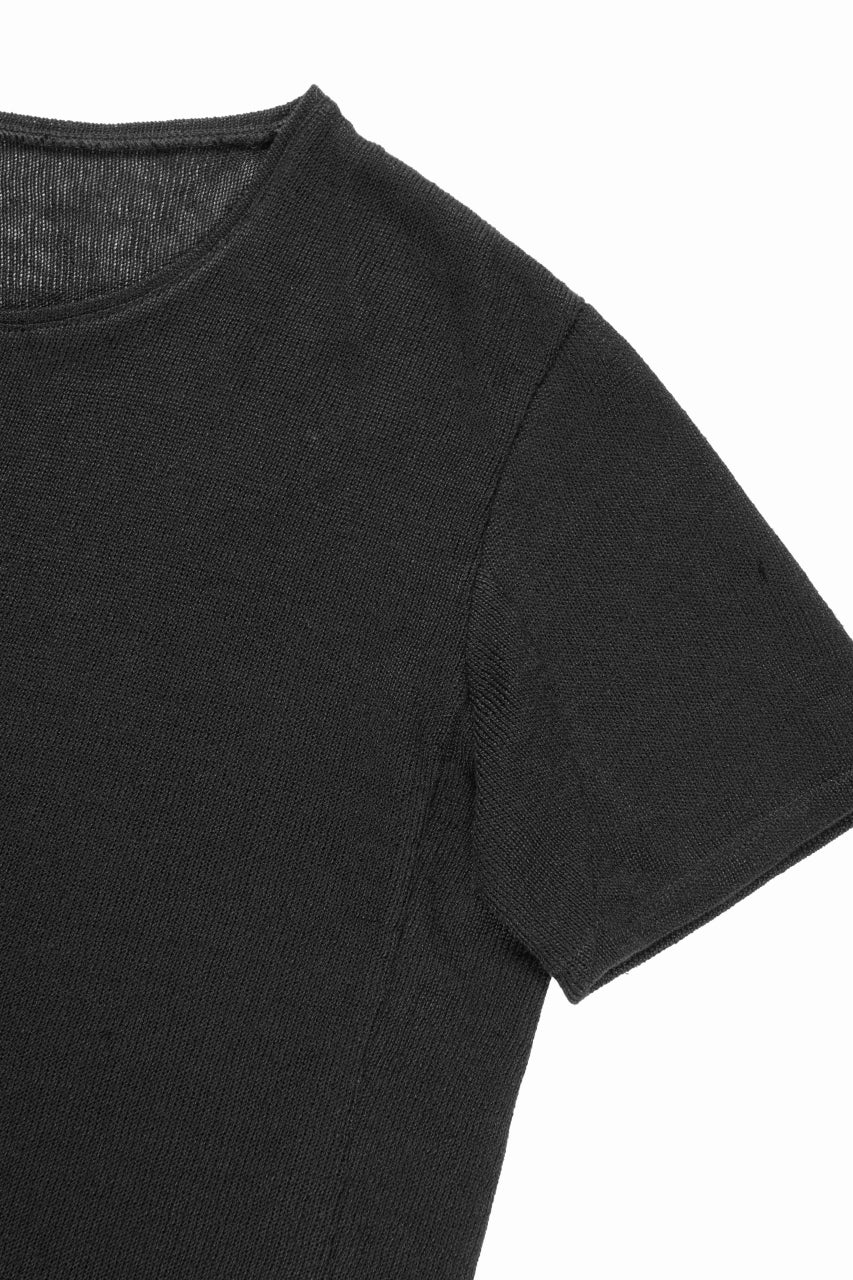 画像をギャラリービューアに読み込む, black crow x LOOM exclusive short sleeve tops / uneven linen jersey (BLACK)