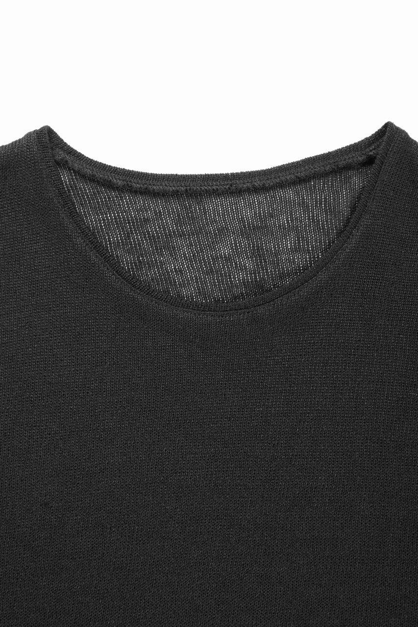 画像をギャラリービューアに読み込む, black crow x LOOM exclusive short sleeve tops / uneven linen jersey (BLACK)