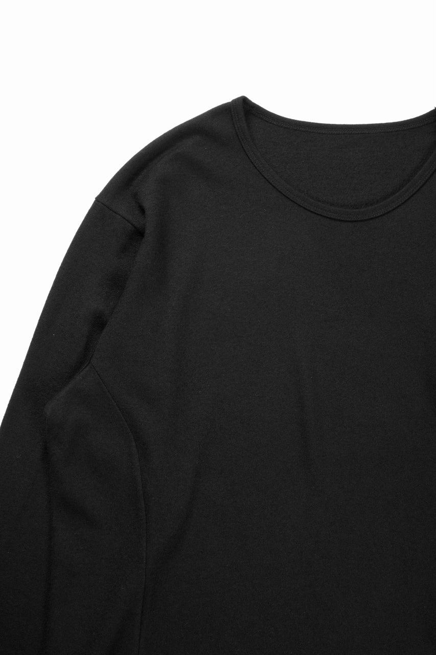 画像をギャラリービューアに読み込む, CAPERTICA SOLID L/S TEE / SUPER 140s WASHABLE WOOL MW_JERSEY (BLACK)