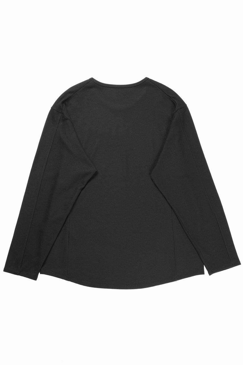 画像をギャラリービューアに読み込む, CAPERTICA SOLID L/S TEE / SUPER 140s WASHABLE WOOL MW_JERSEY (BLACK)