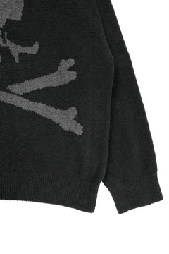 Load image into Gallery viewer, MASTERMIND WORLD LOUNGE CARDIGAN / SOFTLY BOA FLEECE (BLACK x CHARCOAL)