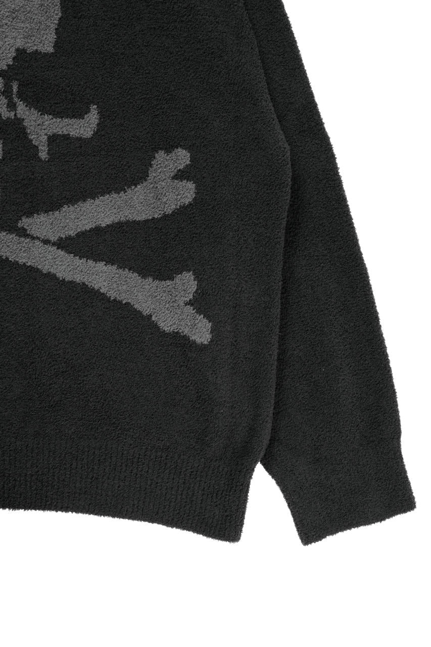 Load image into Gallery viewer, MASTERMIND WORLD LOUNGE CARDIGAN / SOFTLY BOA FLEECE (BLACK x CHARCOAL)