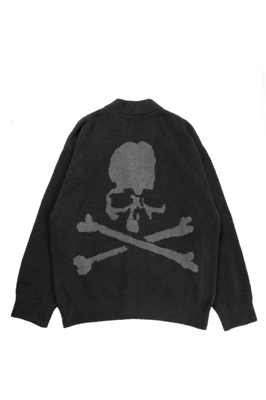 Load image into Gallery viewer, MASTERMIND WORLD LOUNGE CARDIGAN / SOFTLY BOA FLEECE (BLACK x CHARCOAL)