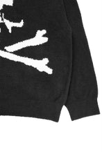 Load image into Gallery viewer, MASTERMIND WORLD LOUNGE CARDIGAN / SOFTLY BOA FLEECE (BLACK x WHITE)