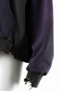 画像をギャラリービューアに読み込む, FULLCOUNT FADING DOUBLE FACE SWEAT HOODIE (EGG PLANT x BLACK)