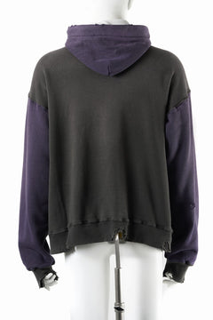 画像をギャラリービューアに読み込む, FULLCOUNT FADING DOUBLE FACE SWEAT HOODIE (EGG PLANT x BLACK)