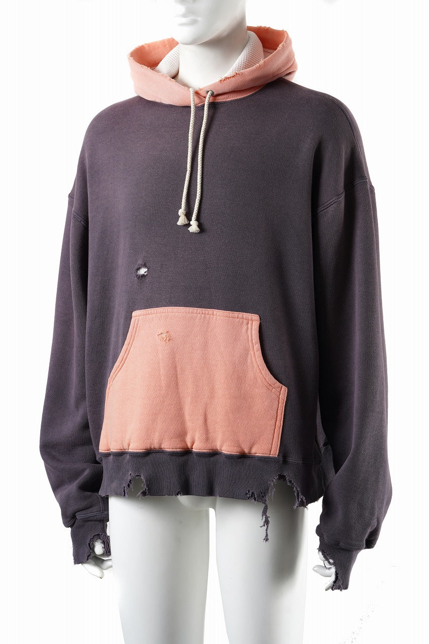 画像をギャラリービューアに読み込む, FULLCOUNT FADING DOUBLE FACE SWEAT HOODIE (EGG PLANT x PINK)