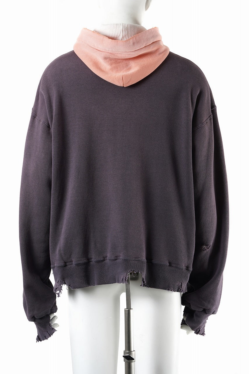 画像をギャラリービューアに読み込む, FULLCOUNT FADING DOUBLE FACE SWEAT HOODIE (EGG PLANT x PINK)