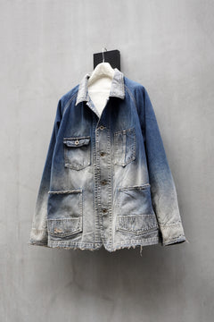 Load image into Gallery viewer, FULLCOUNT x N/07 exclusive COVER ALL JACKET / 10.5oz Zimbabwe Denim (INDIGO BLUE / EFFECTED)