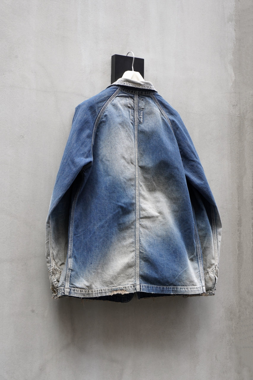 Load image into Gallery viewer, FULLCOUNT x N/07 exclusive COVER ALL JACKET / 10.5oz Zimbabwe Denim (INDIGO BLUE / EFFECTED)