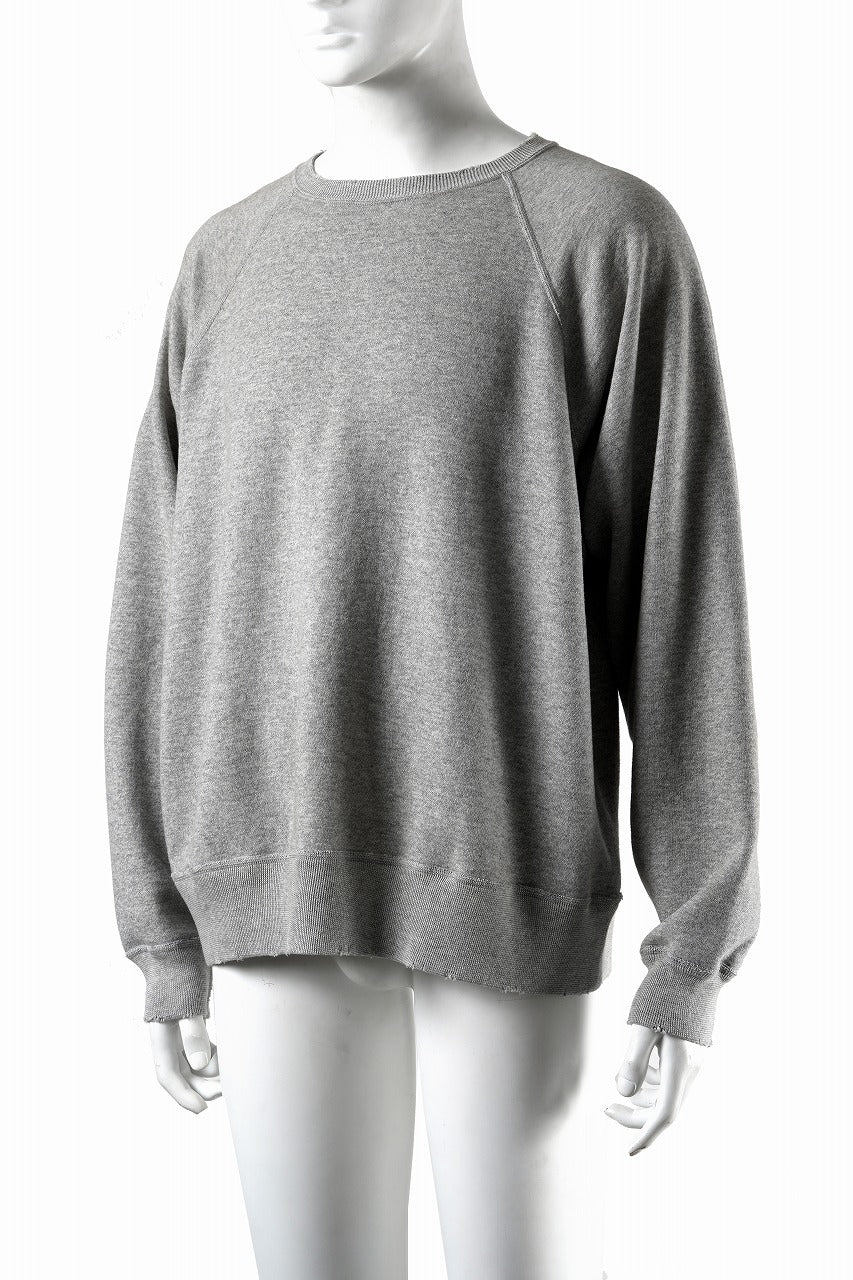 画像をギャラリービューアに読み込む, FULLCOUNT FADING RAGLAN SLEEVE SWEAT SHIRT (DAMAGE LESS / HEATHER GRAY)