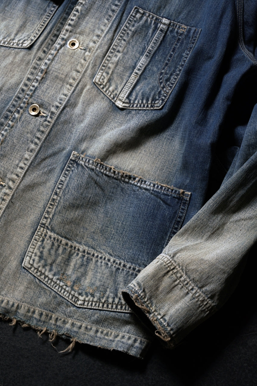 Load image into Gallery viewer, FULLCOUNT x N/07 exclusive COVER ALL JACKET / 10.5oz Zimbabwe Denim (INDIGO BLUE / EFFECTED)