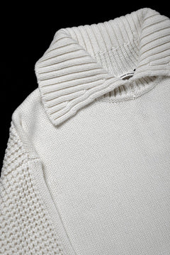 画像をギャラリービューアに読み込む, F/CE. REVERSE PATTERN COLLAR KNIT (IVORY)