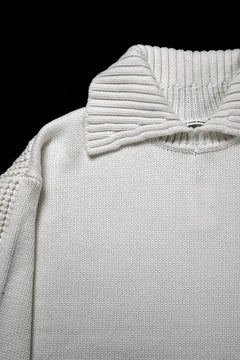 画像をギャラリービューアに読み込む, F/CE. REVERSE PATTERN COLLAR KNIT (IVORY)