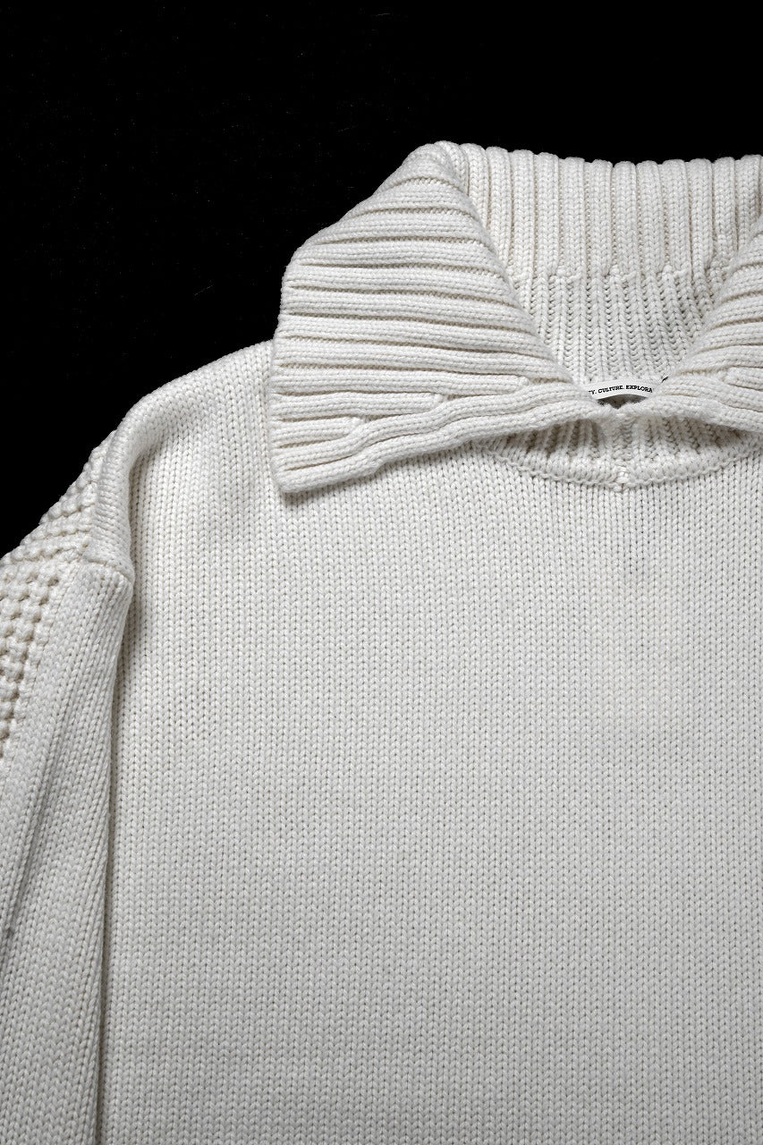 画像をギャラリービューアに読み込む, F/CE. REVERSE PATTERN COLLAR KNIT (IVORY)