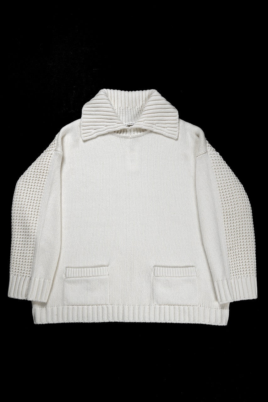画像をギャラリービューアに読み込む, F/CE. REVERSE PATTERN COLLAR KNIT (IVORY)