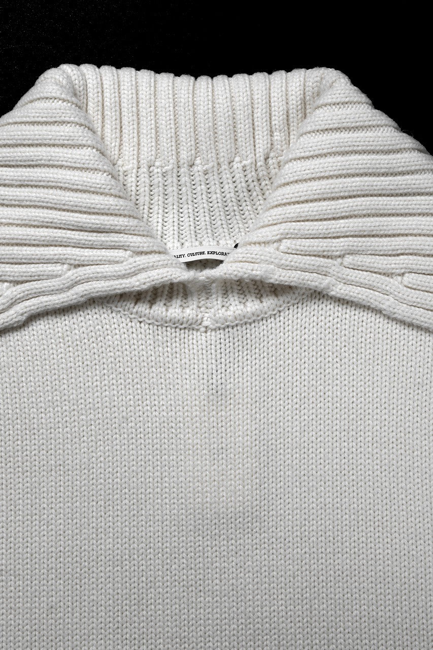 画像をギャラリービューアに読み込む, F/CE. REVERSE PATTERN COLLAR KNIT (IVORY)