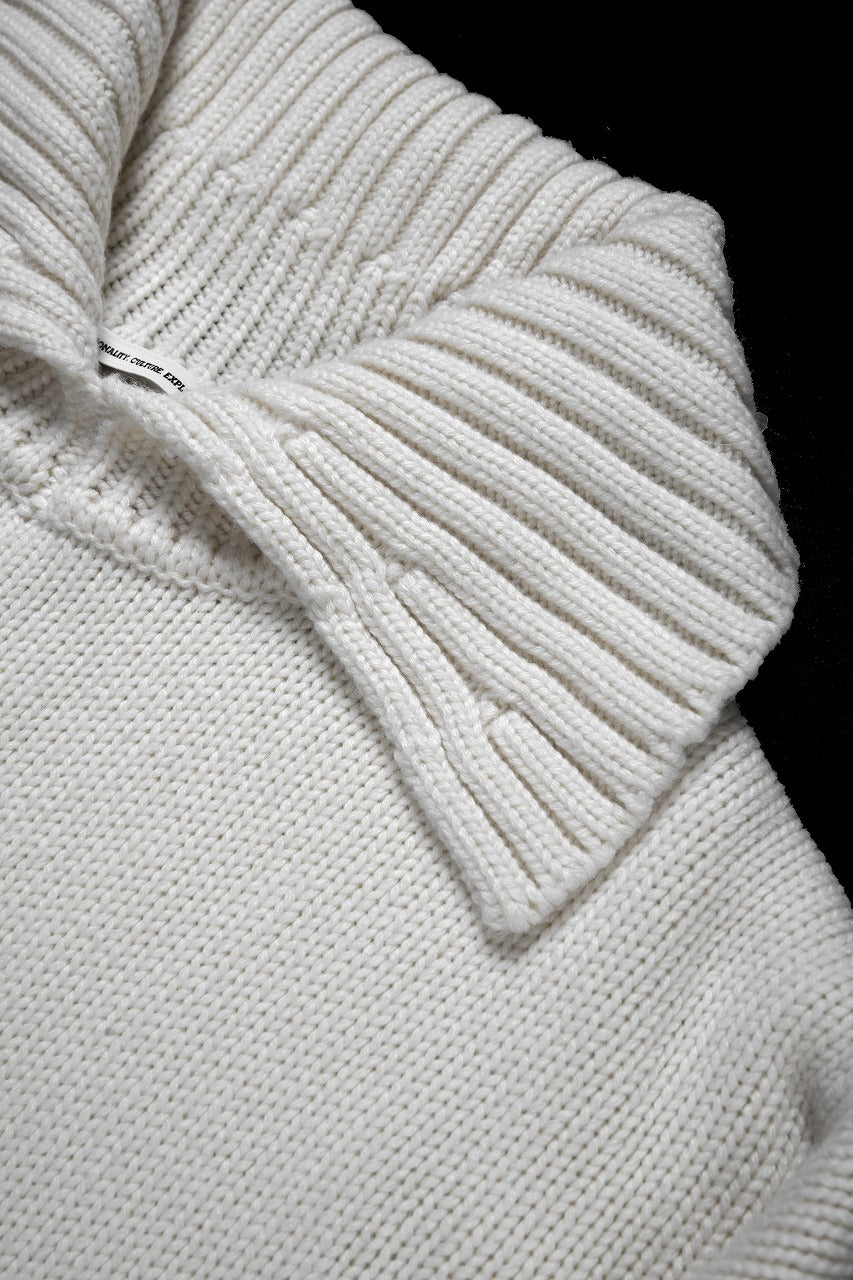 画像をギャラリービューアに読み込む, F/CE. REVERSE PATTERN COLLAR KNIT (IVORY)