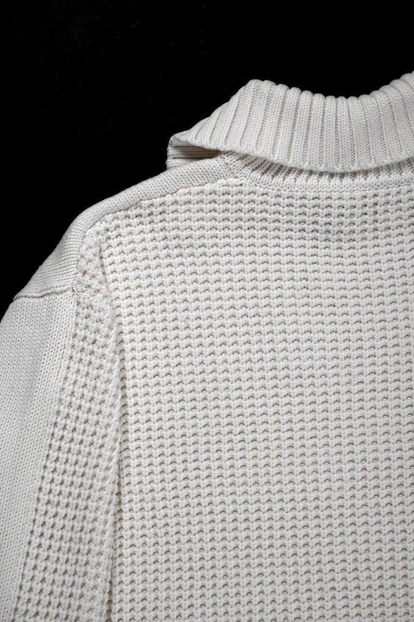 画像をギャラリービューアに読み込む, F/CE. REVERSE PATTERN COLLAR KNIT (IVORY)