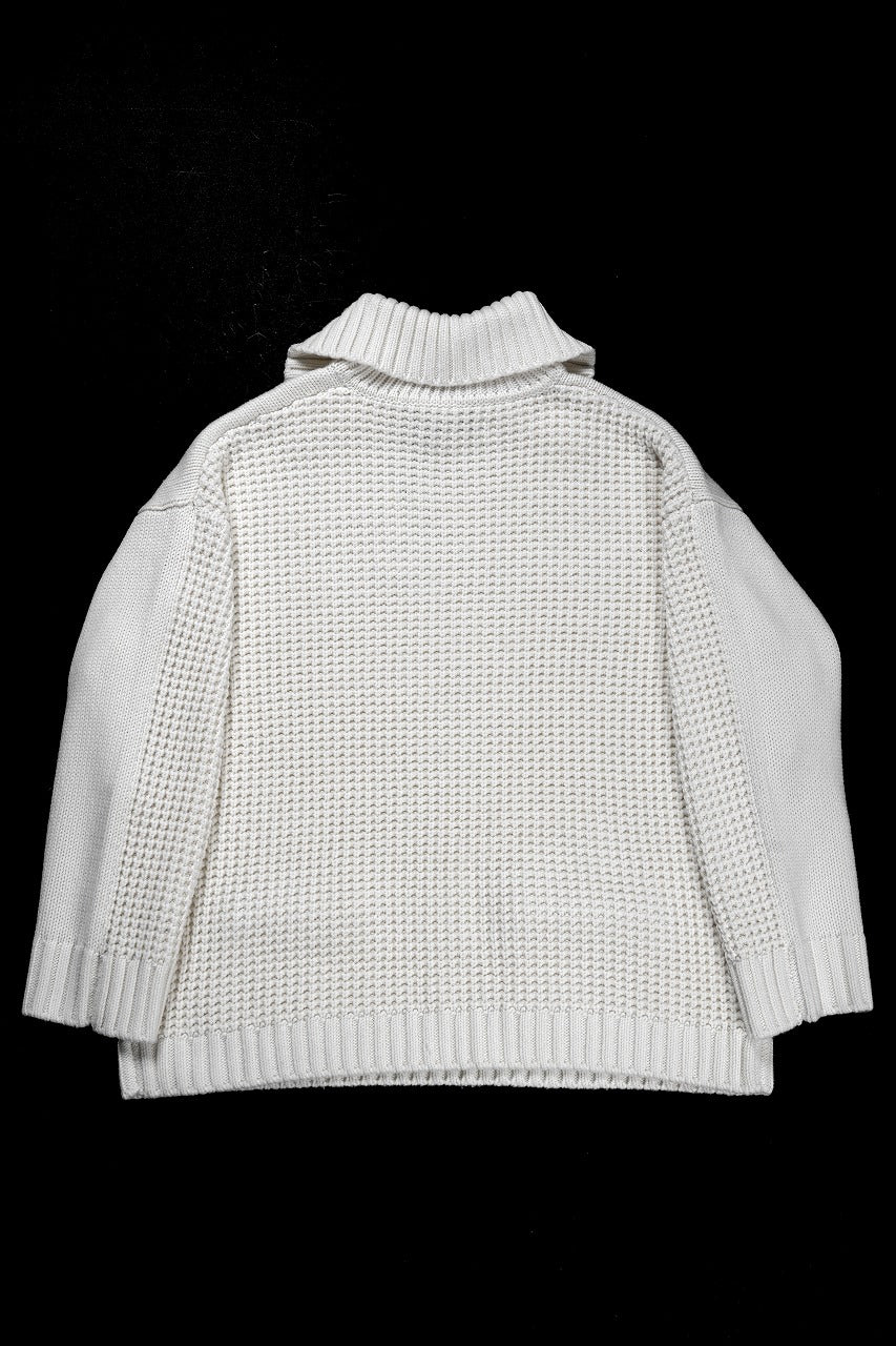 画像をギャラリービューアに読み込む, F/CE. REVERSE PATTERN COLLAR KNIT (IVORY)