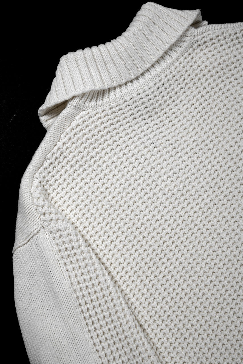 画像をギャラリービューアに読み込む, F/CE. REVERSE PATTERN COLLAR KNIT (IVORY)