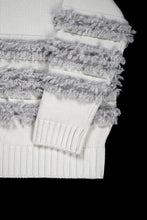 画像をギャラリービューアに読み込む, F/CE. DUAL TEXTURE SHIFTED LINES KNIT (IVORY)