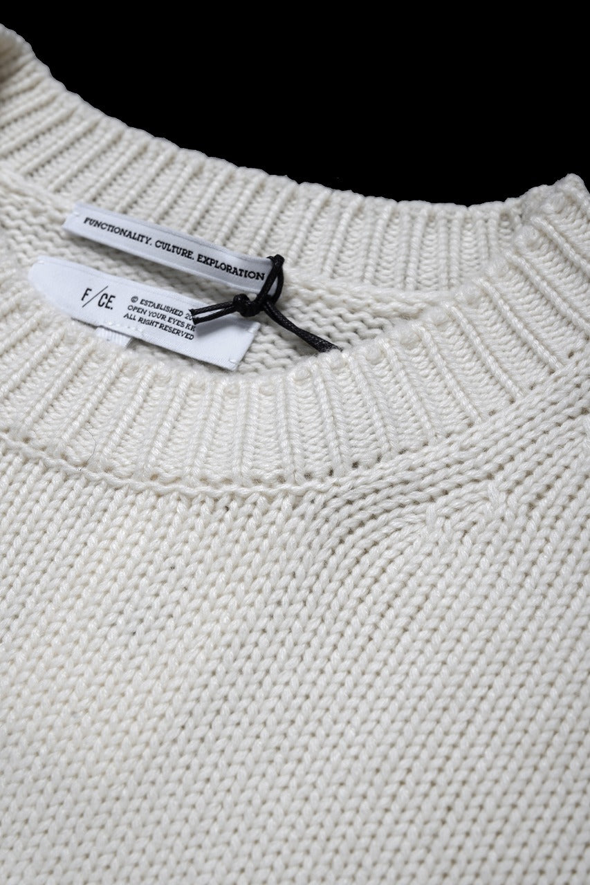 画像をギャラリービューアに読み込む, F/CE. DUAL TEXTURE SHIFTED LINES KNIT (IVORY)