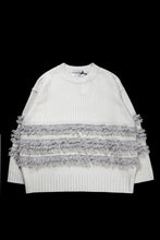 画像をギャラリービューアに読み込む, F/CE. DUAL TEXTURE SHIFTED LINES KNIT (IVORY)