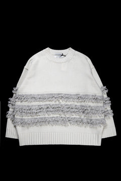 画像をギャラリービューアに読み込む, F/CE. DUAL TEXTURE SHIFTED LINES KNIT (IVORY)