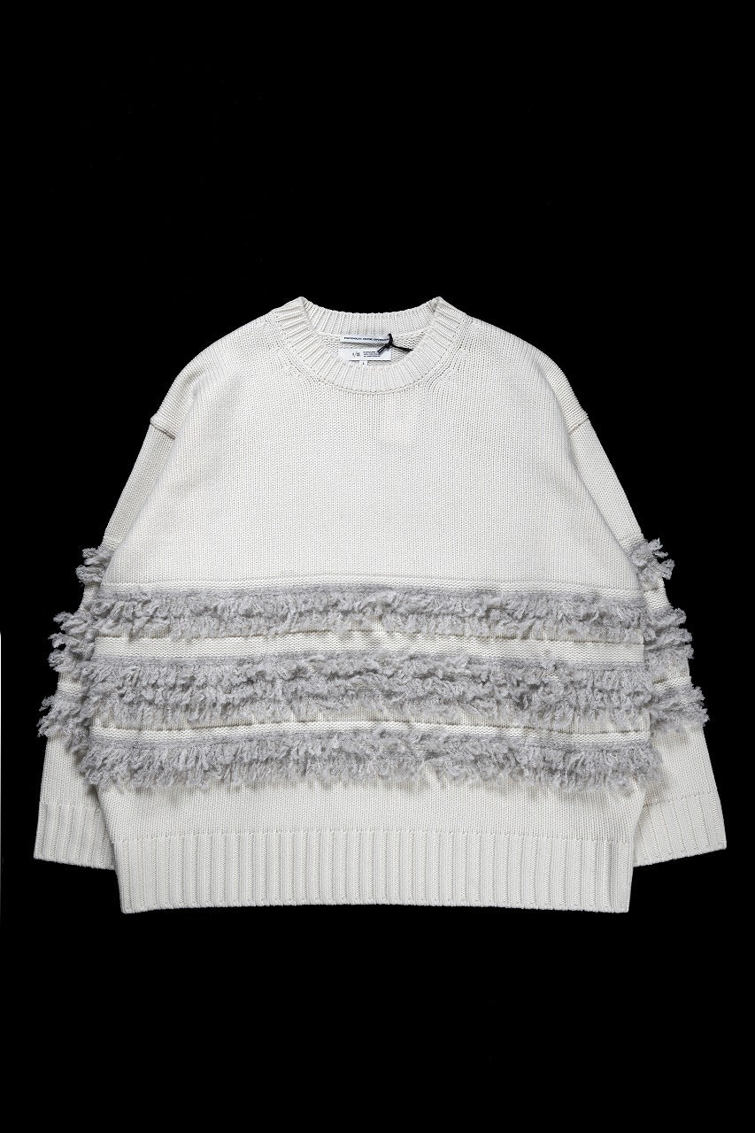 画像をギャラリービューアに読み込む, F/CE. DUAL TEXTURE SHIFTED LINES KNIT (IVORY)