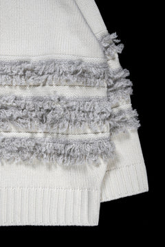 画像をギャラリービューアに読み込む, F/CE. DUAL TEXTURE SHIFTED LINES KNIT (IVORY)