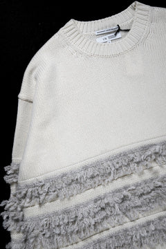 画像をギャラリービューアに読み込む, F/CE. DUAL TEXTURE SHIFTED LINES KNIT (IVORY)