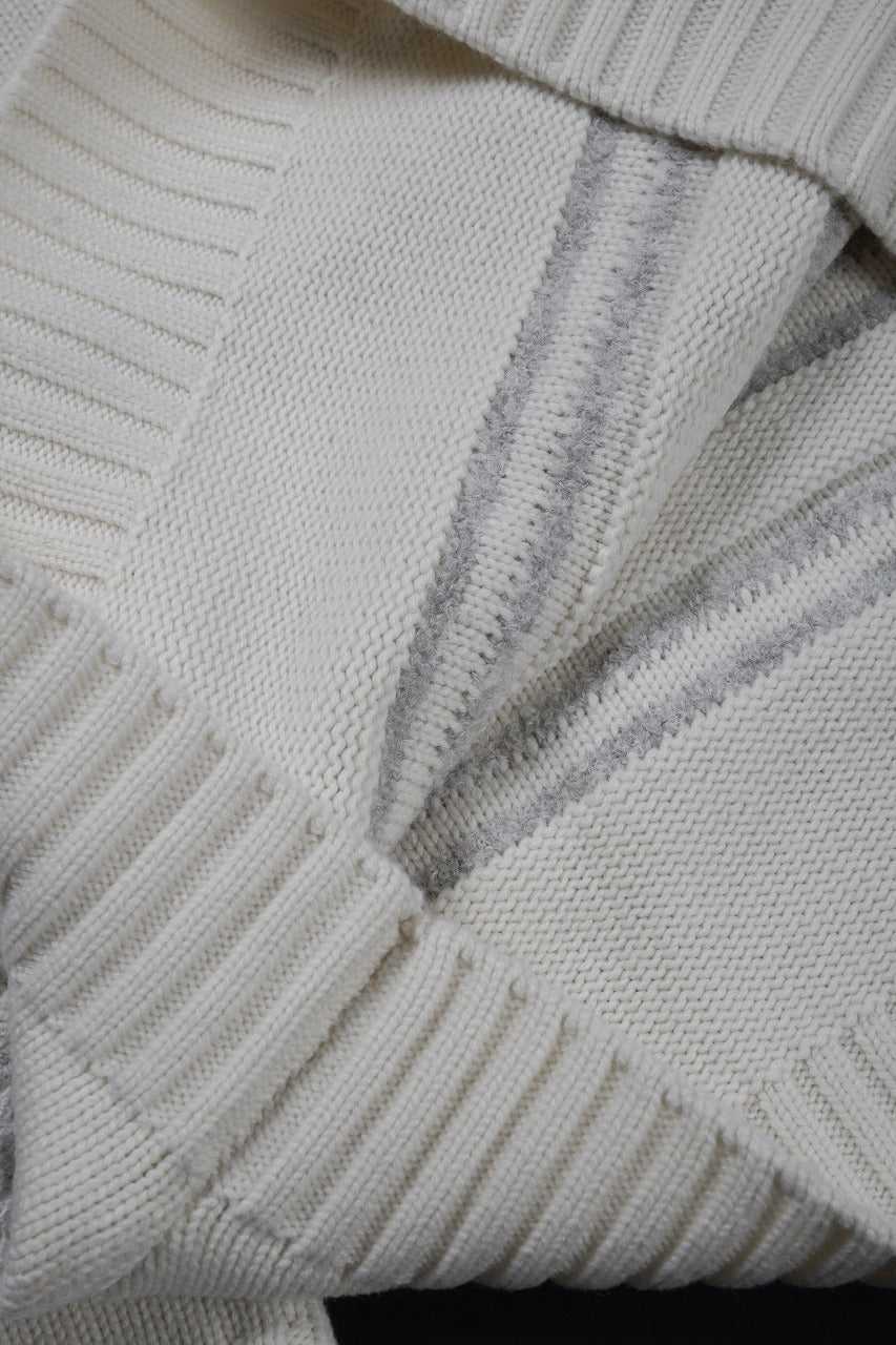 画像をギャラリービューアに読み込む, F/CE. DUAL TEXTURE SHIFTED LINES KNIT (IVORY)
