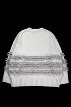 画像をギャラリービューアに読み込む, F/CE. DUAL TEXTURE SHIFTED LINES KNIT (IVORY)