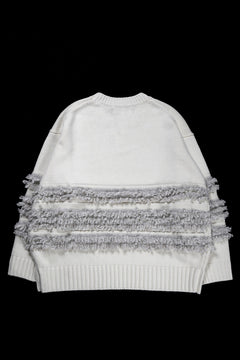 画像をギャラリービューアに読み込む, F/CE. DUAL TEXTURE SHIFTED LINES KNIT (IVORY)