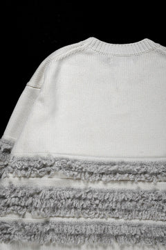 画像をギャラリービューアに読み込む, F/CE. DUAL TEXTURE SHIFTED LINES KNIT (IVORY)