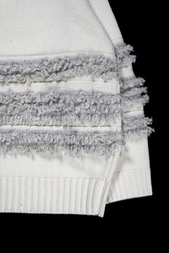 画像をギャラリービューアに読み込む, F/CE. DUAL TEXTURE SHIFTED LINES KNIT (IVORY)