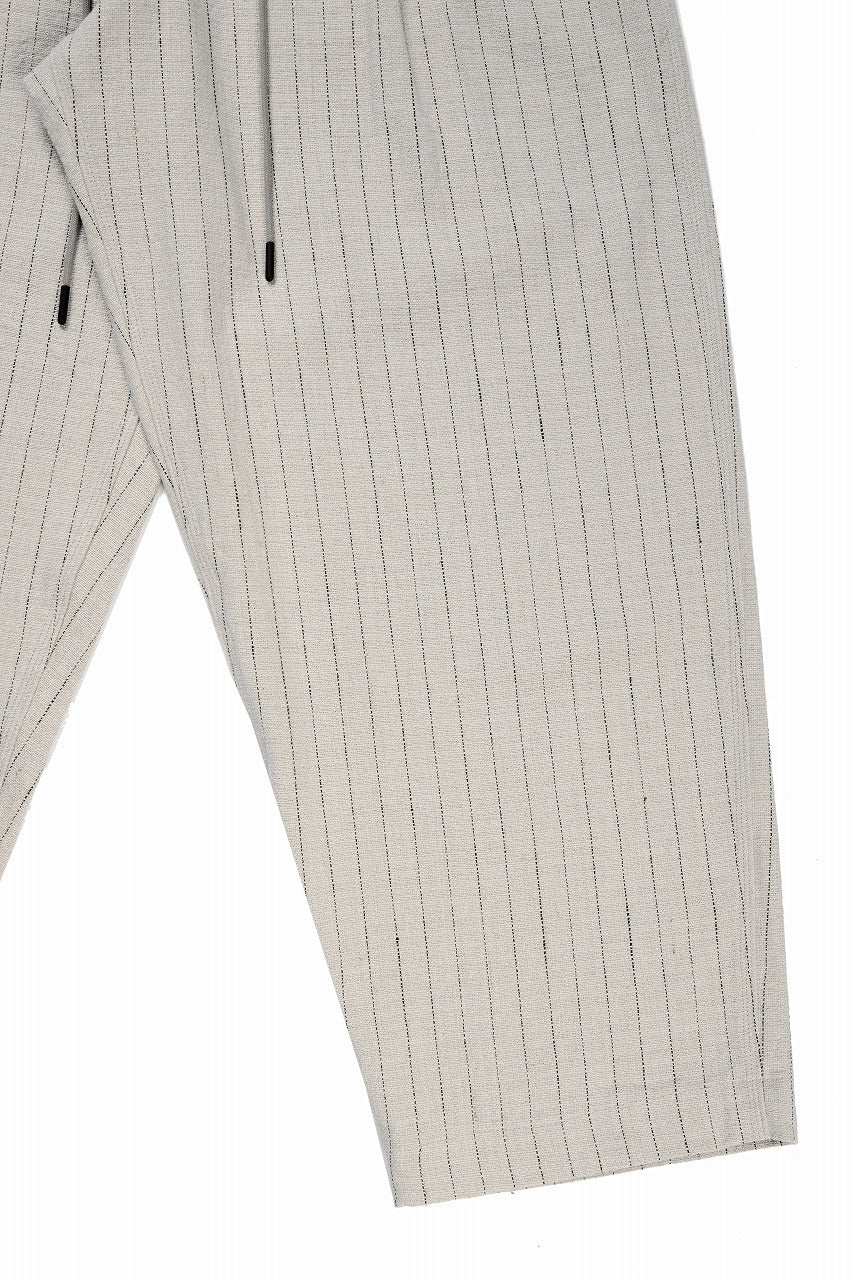 画像をギャラリービューアに読み込む, N/07 3 STITCHES WIDE TAPERED TROUSERS / HEAVY C/LI BUTCHER STRIPES (BEIGE)