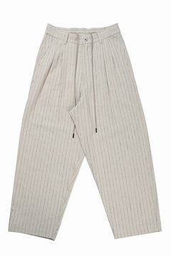 画像をギャラリービューアに読み込む, N/07 3 STITCHES WIDE TAPERED TROUSERS / HEAVY C/LI BUTCHER STRIPES (BEIGE)