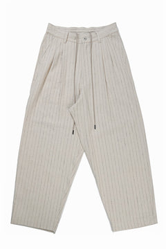 画像をギャラリービューアに読み込む, N/07 3 STITCHES WIDE TAPERED TROUSERS / HEAVY C/LI BUTCHER STRIPES (BEIGE)
