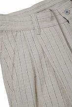 画像をギャラリービューアに読み込む, N/07 3 STITCHES WIDE TAPERED TROUSERS / HEAVY C/LI BUTCHER STRIPES (BEIGE)