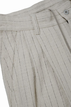 画像をギャラリービューアに読み込む, N/07 3 STITCHES WIDE TAPERED TROUSERS / HEAVY C/LI BUTCHER STRIPES (BEIGE)