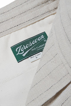 画像をギャラリービューアに読み込む, N/07 3 STITCHES WIDE TAPERED TROUSERS / HEAVY C/LI BUTCHER STRIPES (BEIGE)