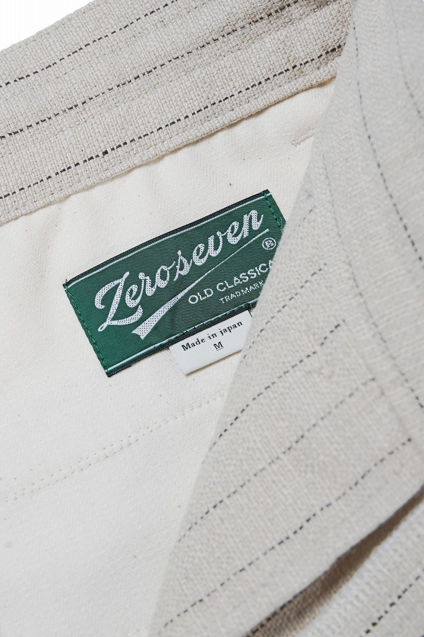 画像をギャラリービューアに読み込む, N/07 3 STITCHES WIDE TAPERED TROUSERS / HEAVY C/LI BUTCHER STRIPES (BEIGE)