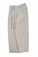 画像をギャラリービューアに読み込む, N/07 3 STITCHES WIDE TAPERED TROUSERS / HEAVY C/LI BUTCHER STRIPES (BEIGE)