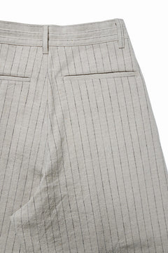 画像をギャラリービューアに読み込む, N/07 3 STITCHES WIDE TAPERED TROUSERS / HEAVY C/LI BUTCHER STRIPES (BEIGE)